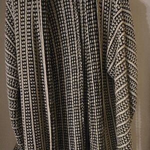 Black and White Patterned Sweater by Pink Rose - Size L